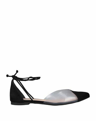 Schutz Woman Ballet flats Black Soft Leather, PVC - Polyvinyl chloride Cover