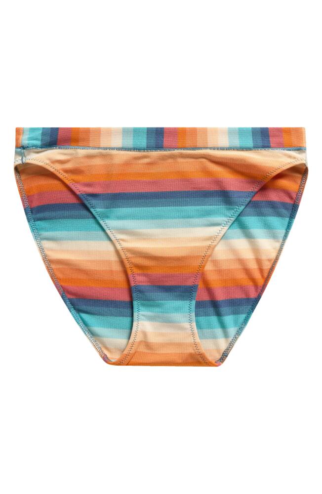 MeUndies FeelFree High Cut Bikini in Pool Stripes Cover