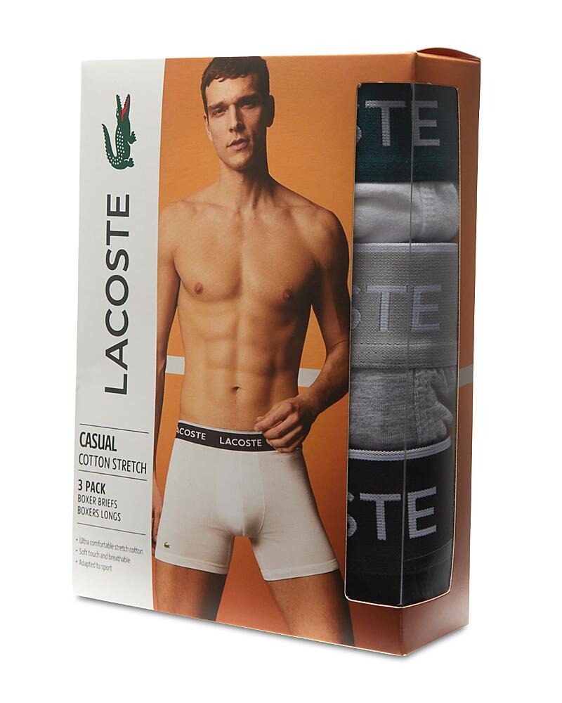 Lacoste Cotton Stretch Logo Waistband Long Boxer Briefs, Pack of 3 Cover