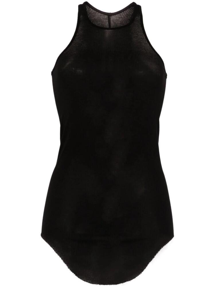 Rick Owens fine ribbed tank top - Black Cover