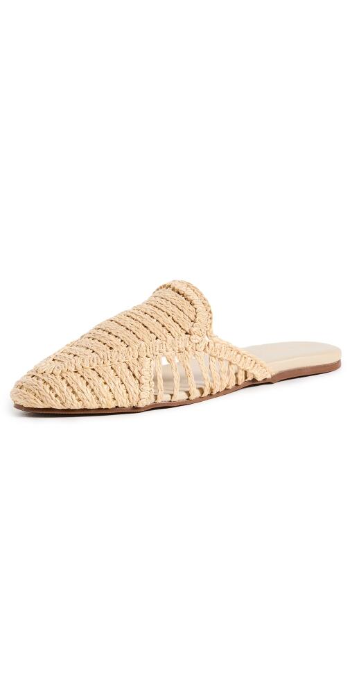 KAANAS Faya Woven Raffia Mules Natural Cover