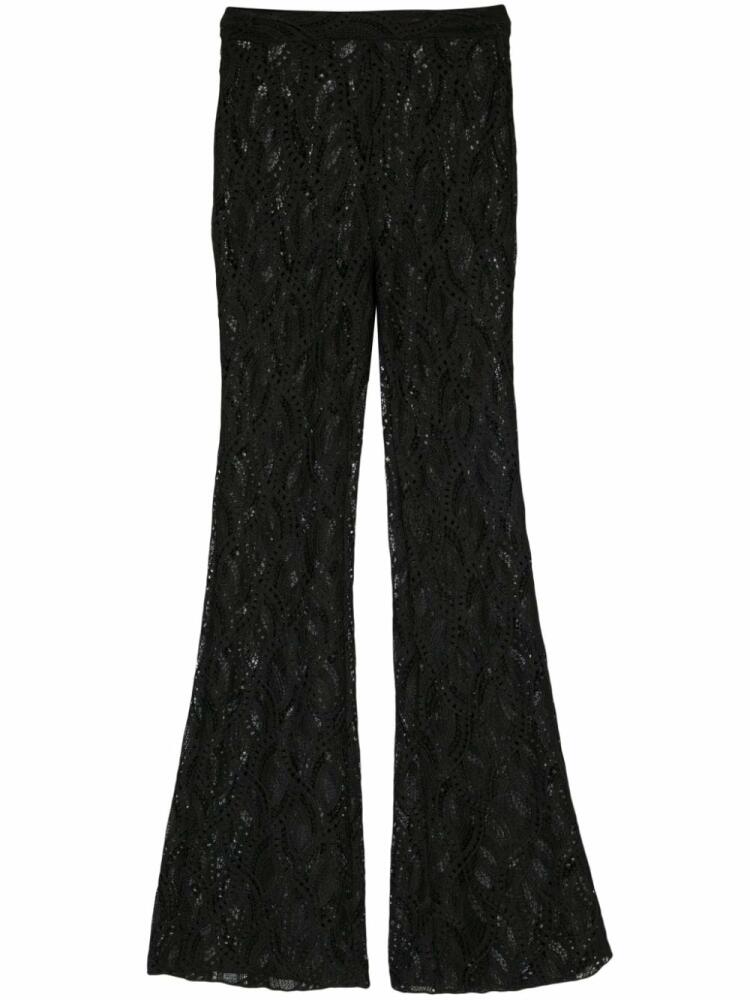 Ermanno Scervino macramé flared trousers - Black Cover