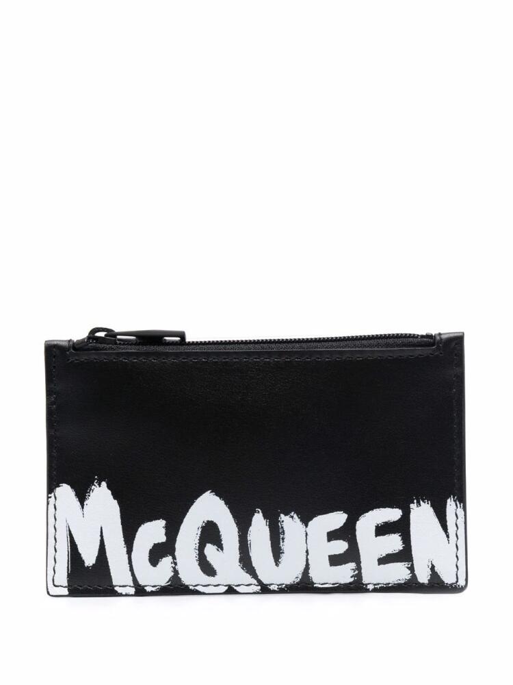 Alexander McQueen logo-print leather wallet - Black Cover