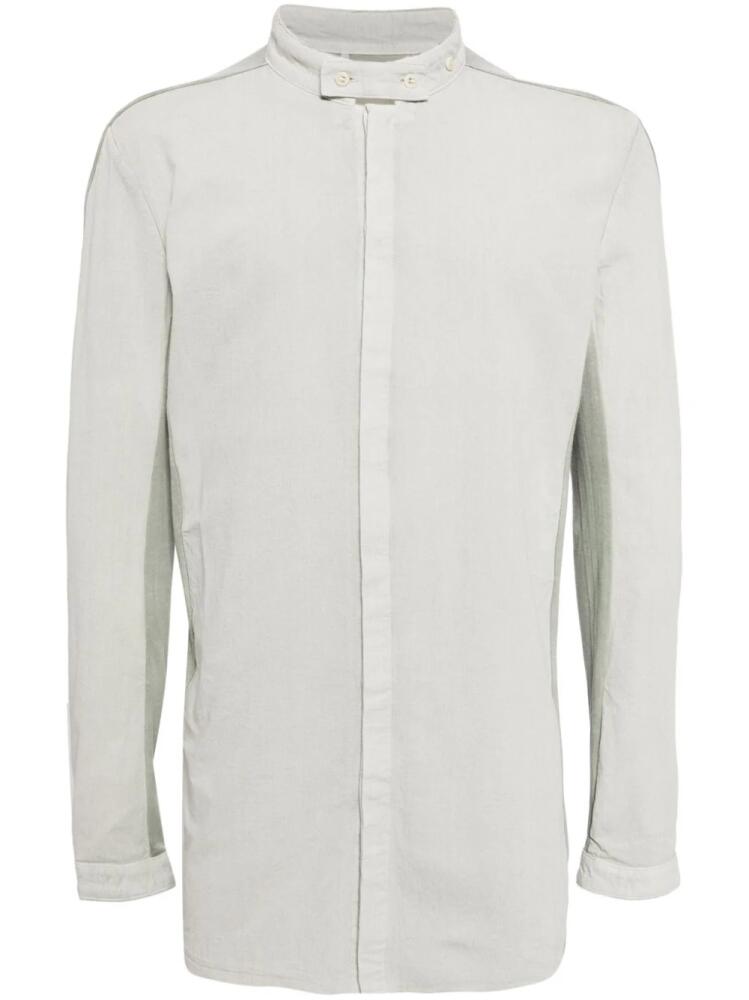 Boris Bidjan Saberi stand-up-collar long-sleeve cotton shirt - Green Cover