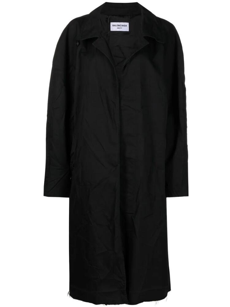 Balenciaga raw-edge trench coat - Black Cover