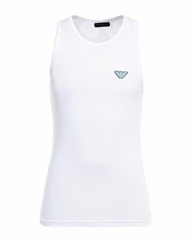 Emporio Armani Man Undershirt White Cotton, Elastane Cover