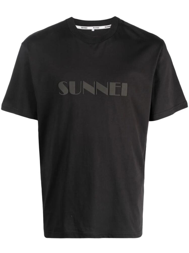 Sunnei logo-print cotton T-shirt - Black Cover