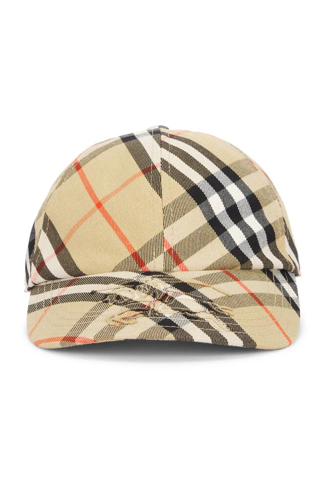 Burberry Bias Check Baseball Hat in Beige Cover