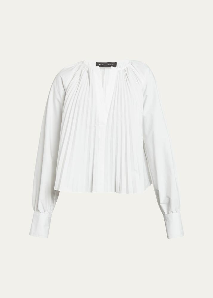 Proenza Schouler Monica Compact Poplin Pleated Blouse Cover