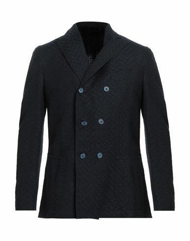 Santaniello Man Blazer Midnight blue Wool, Cotton Cover