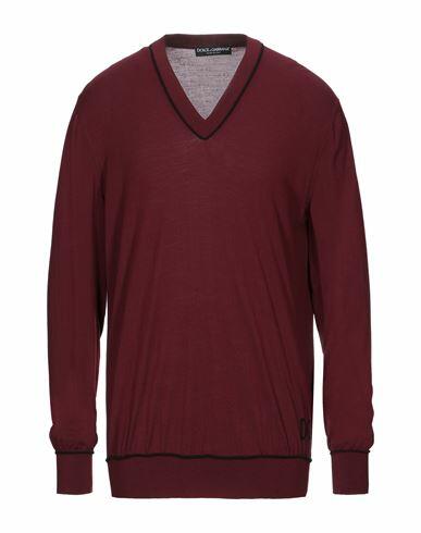 Dolce & gabbana Man Sweater Burgundy Virgin Wool Cover