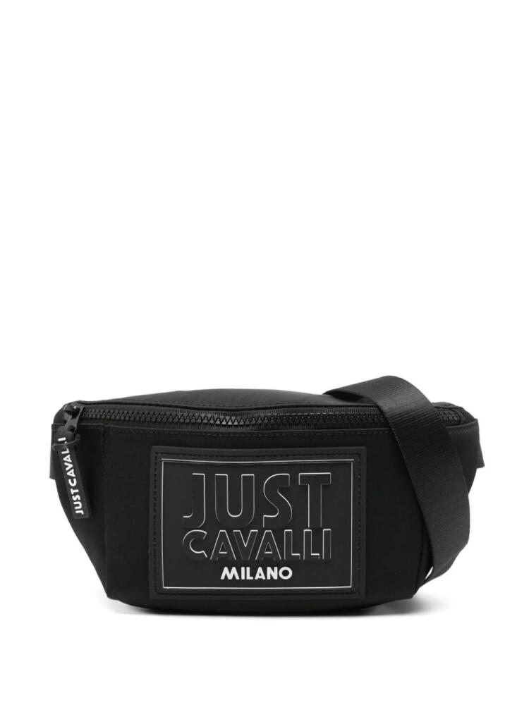 Just Cavalli logo-patch twill belt bag - Black Cover