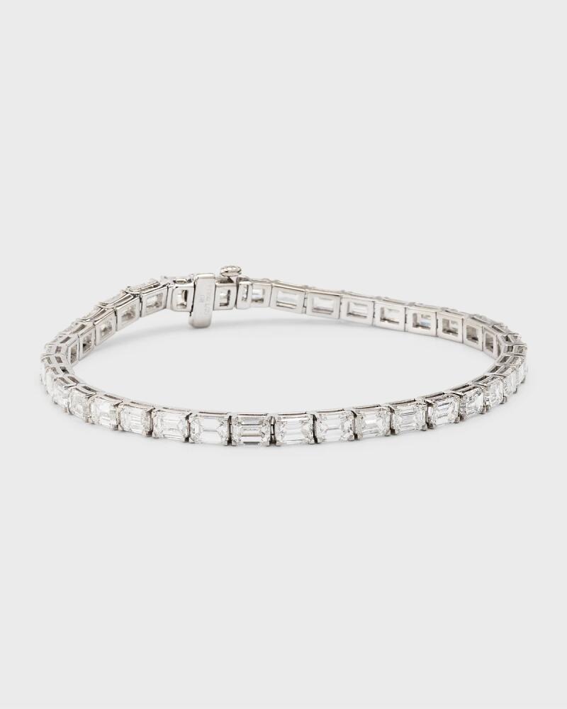 Neiman Marcus Lab Grown Diamonds Lab Grown Diamond Platinum Emerald-Cut Bracelet, 7"L, 12.21ctw Cover