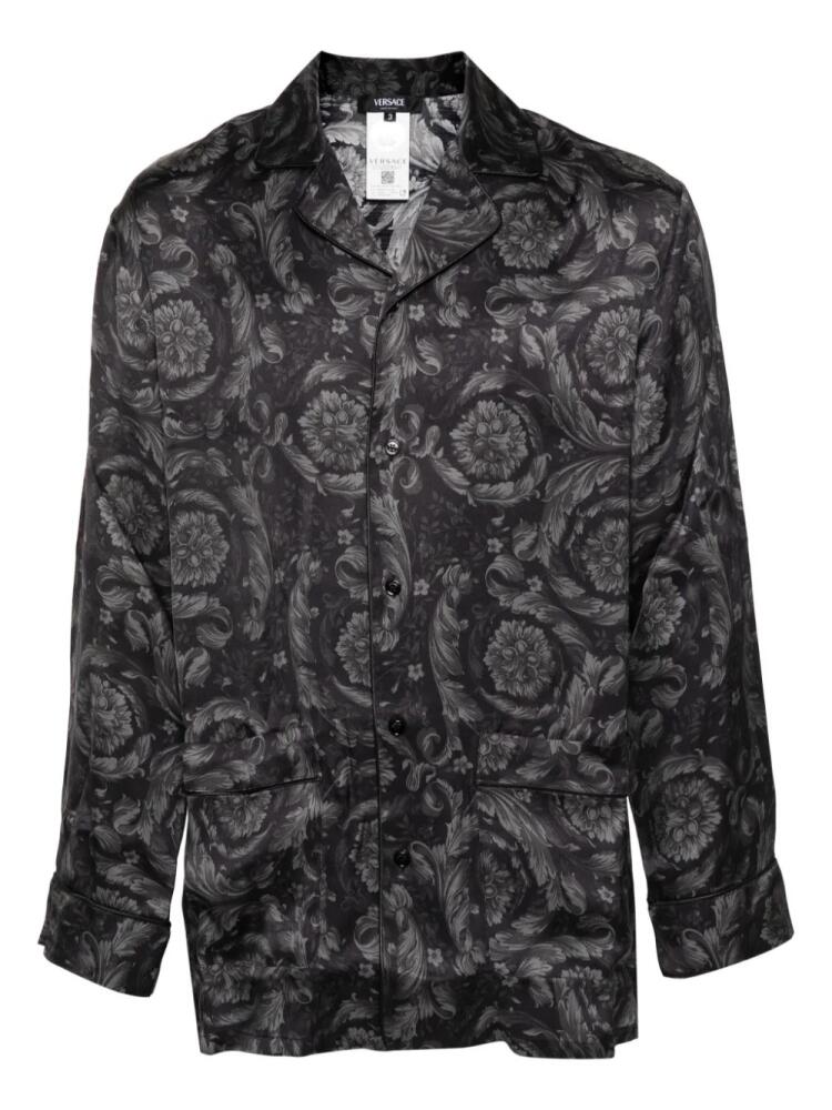 Versace Barocco-print pyjama shirt - Black Cover