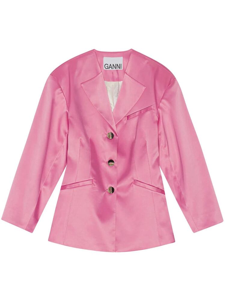 GANNI single-breasted blazer - Pink Cover