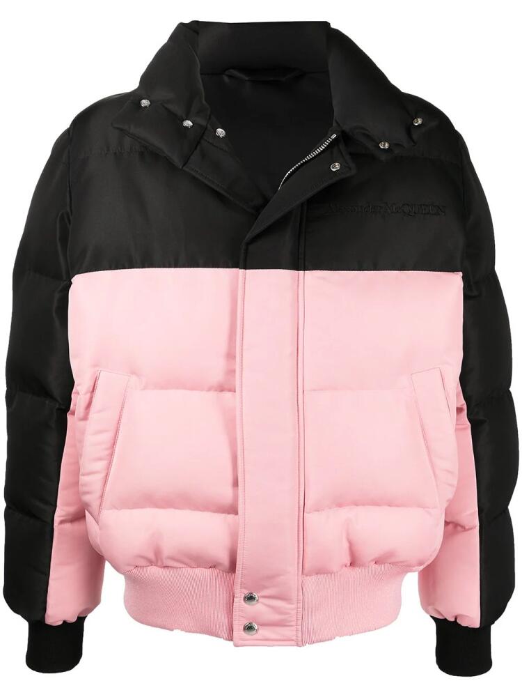 Alexander McQueen two-tone puffer jacket - Black Cover