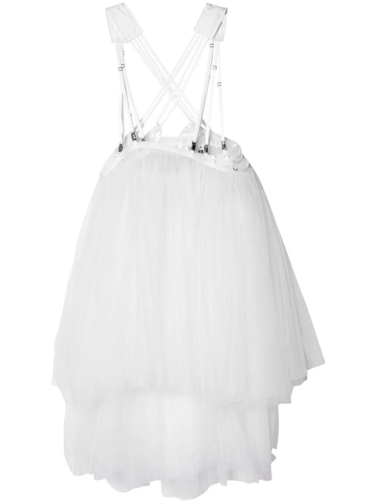 Noir Kei Ninomiya harness-fastened tulle skirt - White Cover