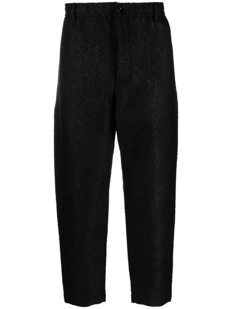 4SDESIGNS patterned-jacquard tapered trousers - Black Cover