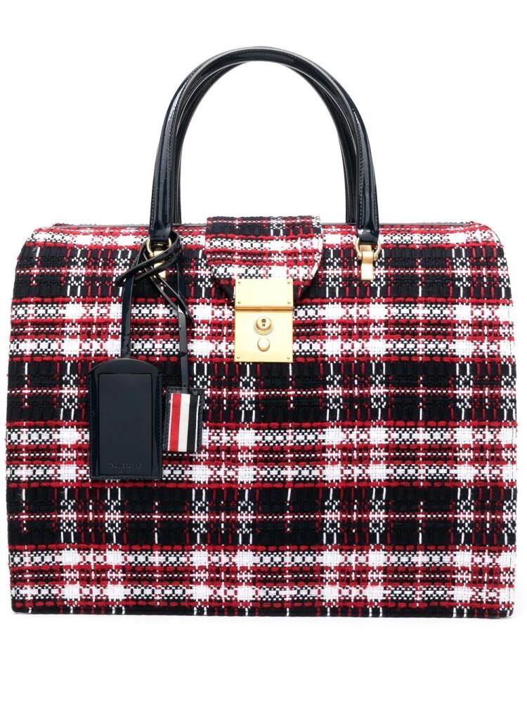 Thom Browne Mr. Thom tartan tweed bag - Red Cover