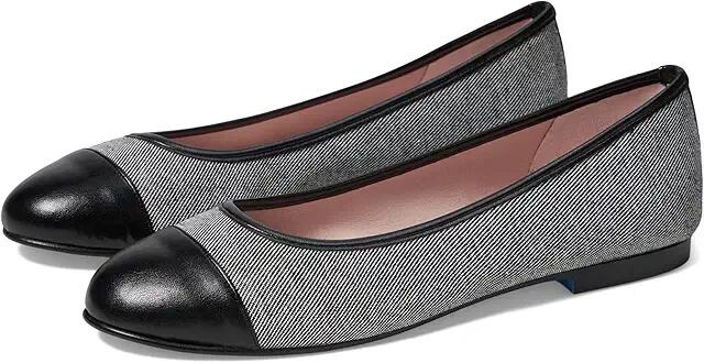 French Sole Caroline (Black Denim) Women's Flat Shoes Cover