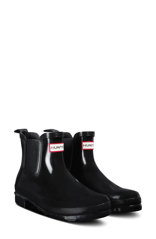 Hunter Original Gloss Waterproof Chelsea Boot in Black Cover