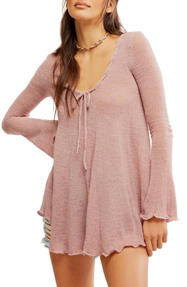 Free People Long Sleeve Tunic Sweater in Pale Mauve Cover