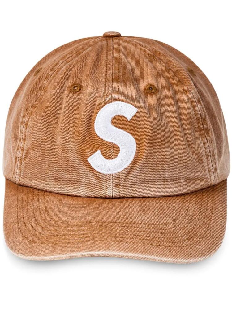 Supreme pigment-print S logo 6-panel cap - Brown Cover