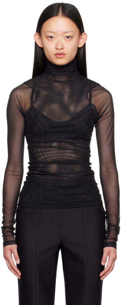 LVIR Black Sheer Turtleneck Cover