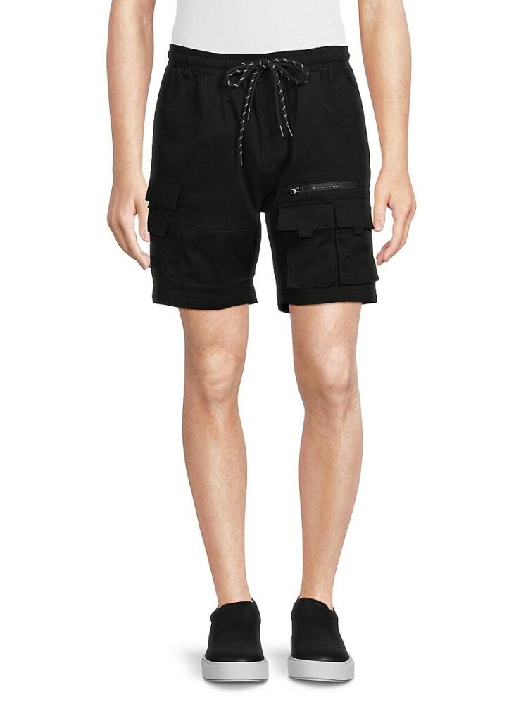 American Stitch Men's Drawstring Cargo Shorts - Black Cover