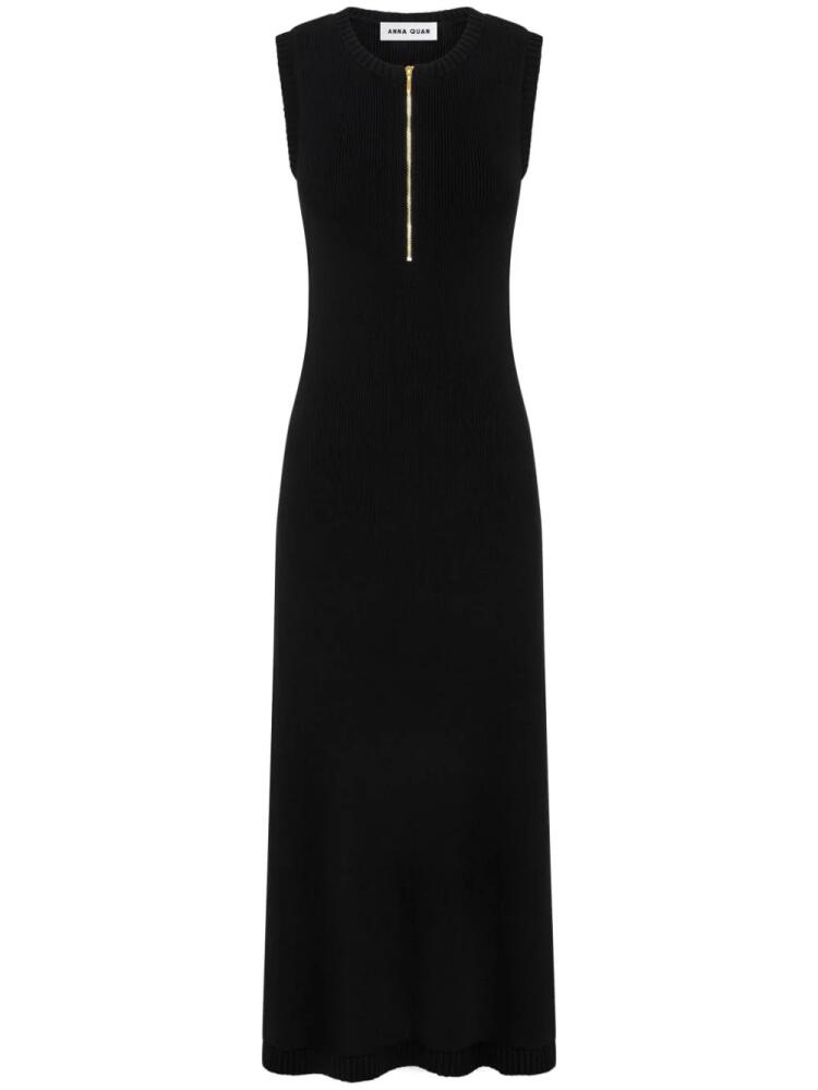 Anna Quan Jennie ribbed-knit midi dress - Black Cover