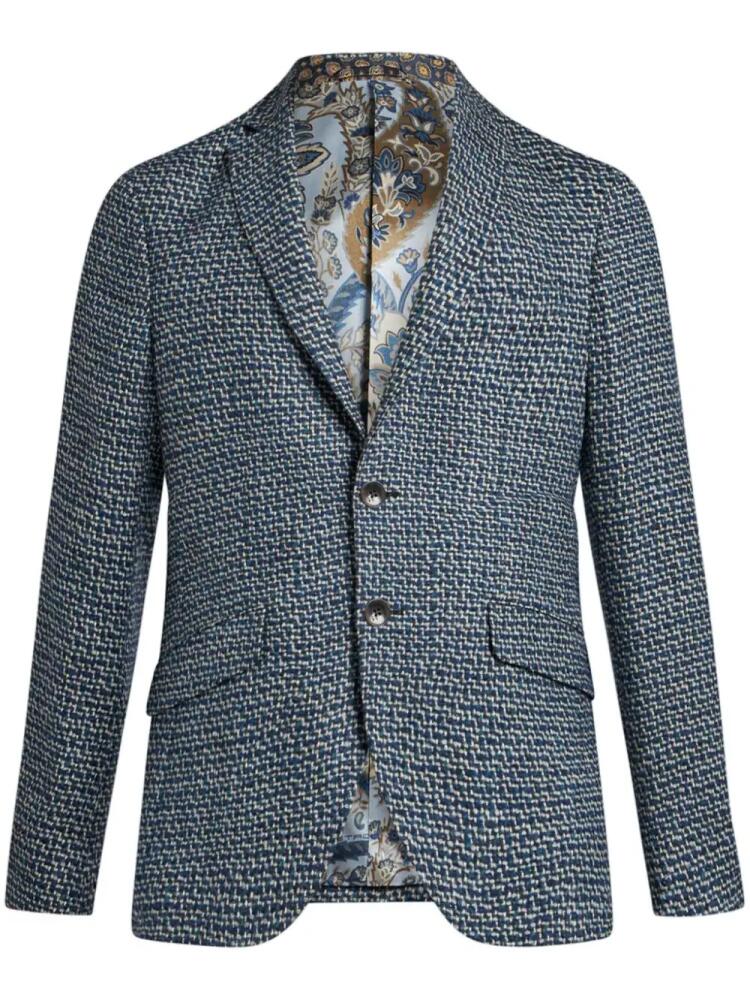 ETRO single-breasted wool blazer - Blue Cover