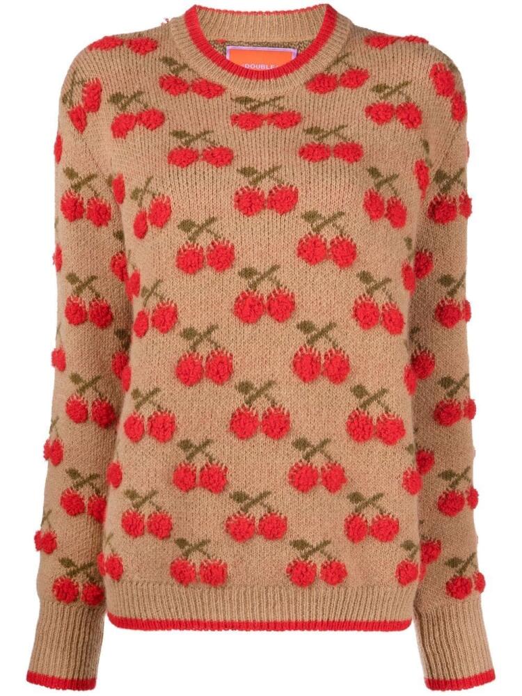 La DoubleJ cherry intarsia-knit jumper - Neutrals Cover