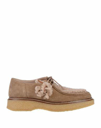 Tod's Woman Lace-up shoes Khaki Soft Leather, Shearling Cover