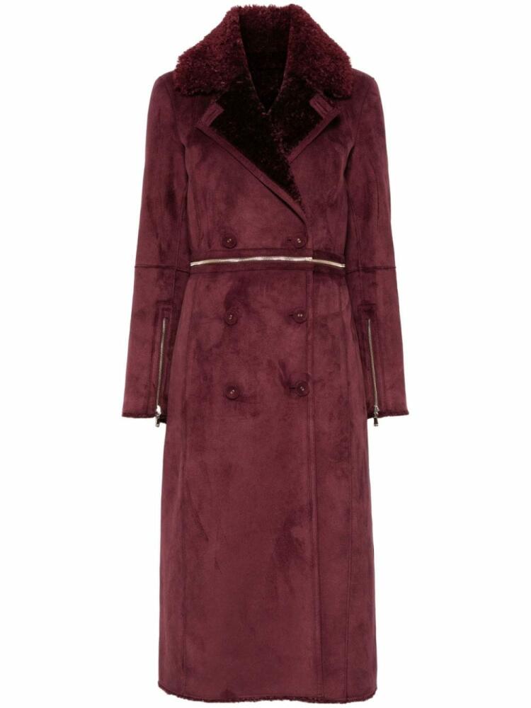 Patrizia Pepe faux-suede coat - Red Cover