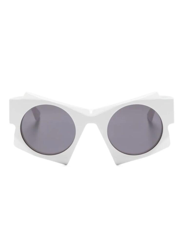 Kuboraum U5 geometric-frame sunglasses - White Cover