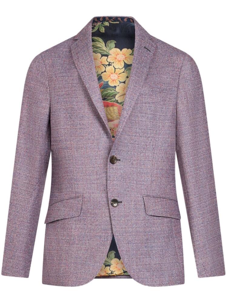 ETRO single-breasted wool blazer - Purple Cover