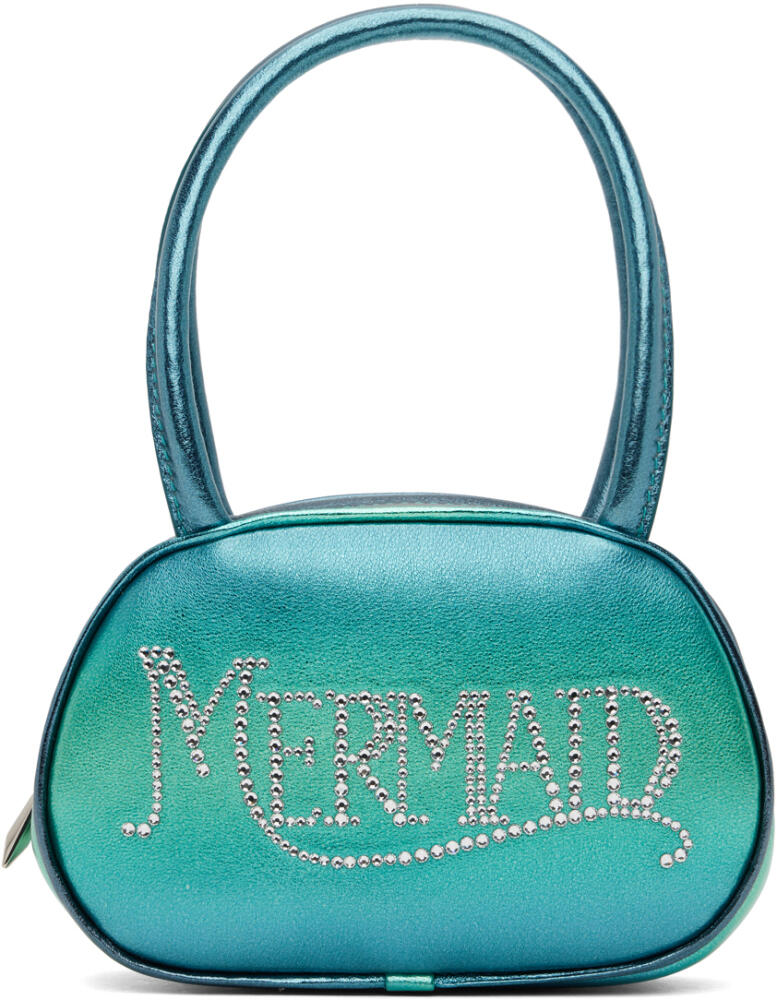 Amina Muaddi Blue Superamini Mermaid Bag Cover