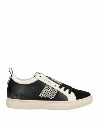 Emanuélle Vee Woman Sneakers Black Soft Leather, Textile fibers Cover