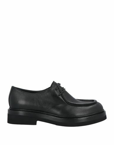 Santoni Woman Lace-up shoes Black Leather Cover