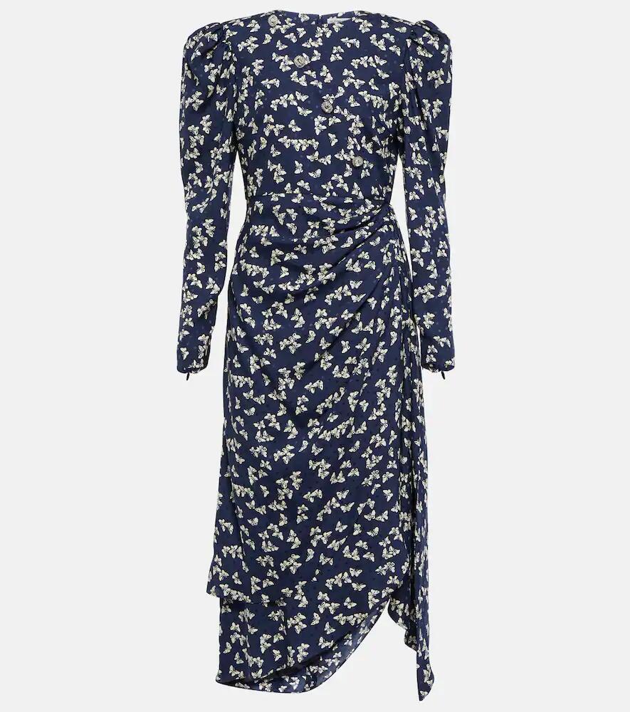 Alessandra Rich Printed silk wrap midi dress Cover