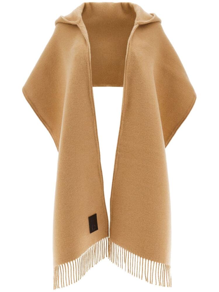 Ferragamo logo-patch hooded scarf - Neutrals Cover