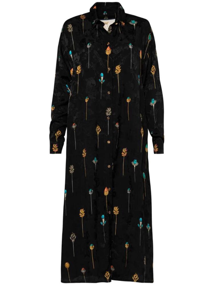 Agua By Agua Bendita Frida Ornamento maxi shirt dress - Black Cover