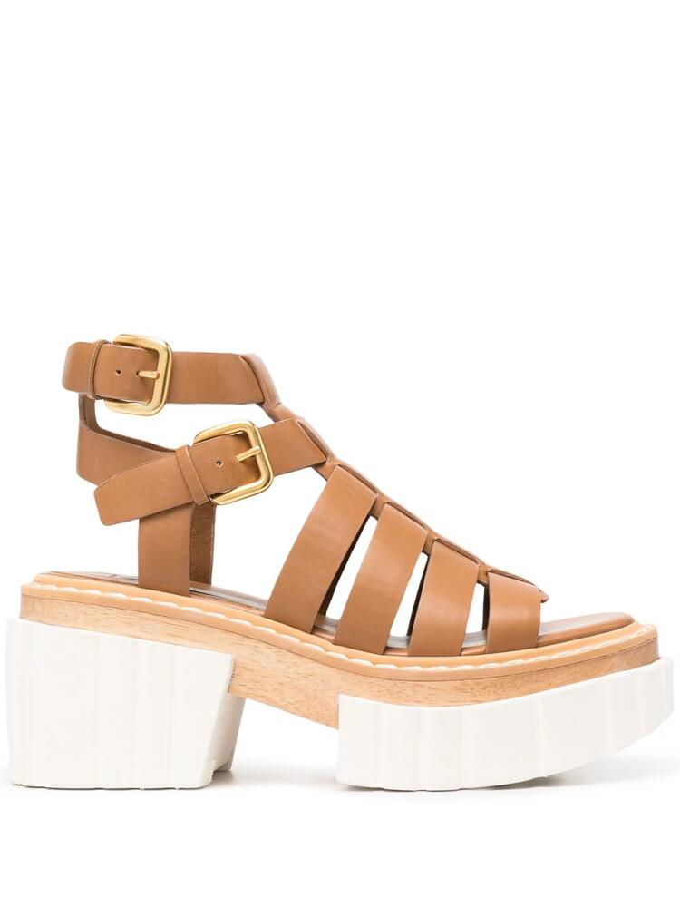 Stella McCartney strappy platform sandals - Brown Cover