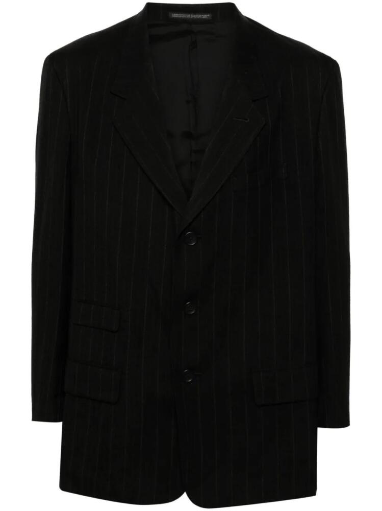 Yohji Yamamoto pinstriped blazer - Black Cover