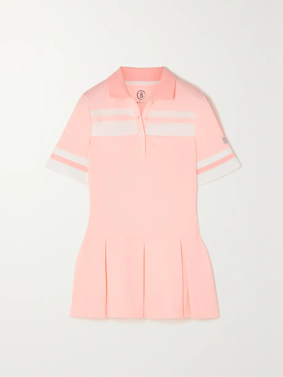 Bogner - Senja Striped Piqué Golf Top - Pink Cover