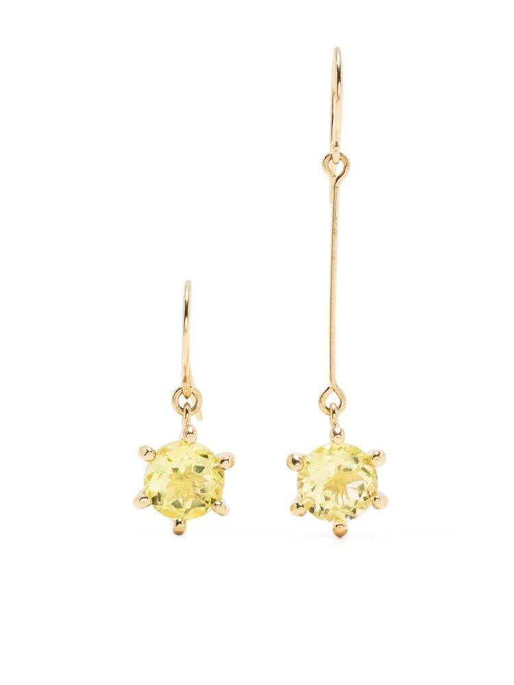 BEATRIZ PALACIOS asymmetric-design drop earrings - Gold Cover