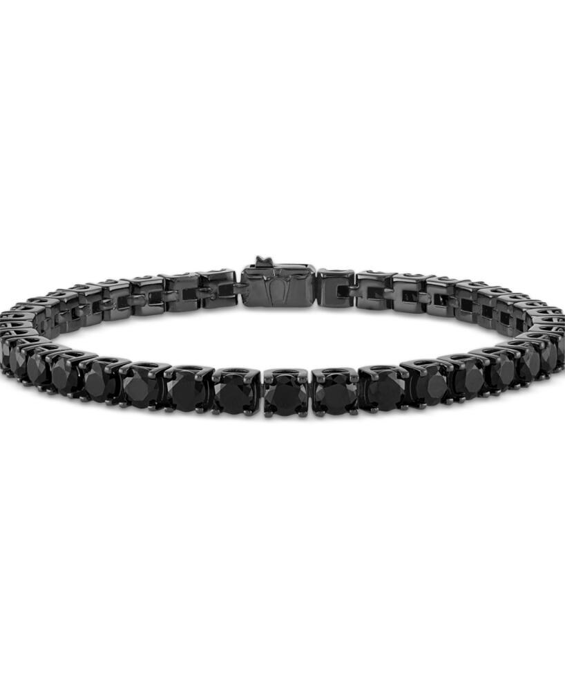 Bulova Men's Icon Black-Tone Sterling Silver Tennis Bracelet - Na Cover