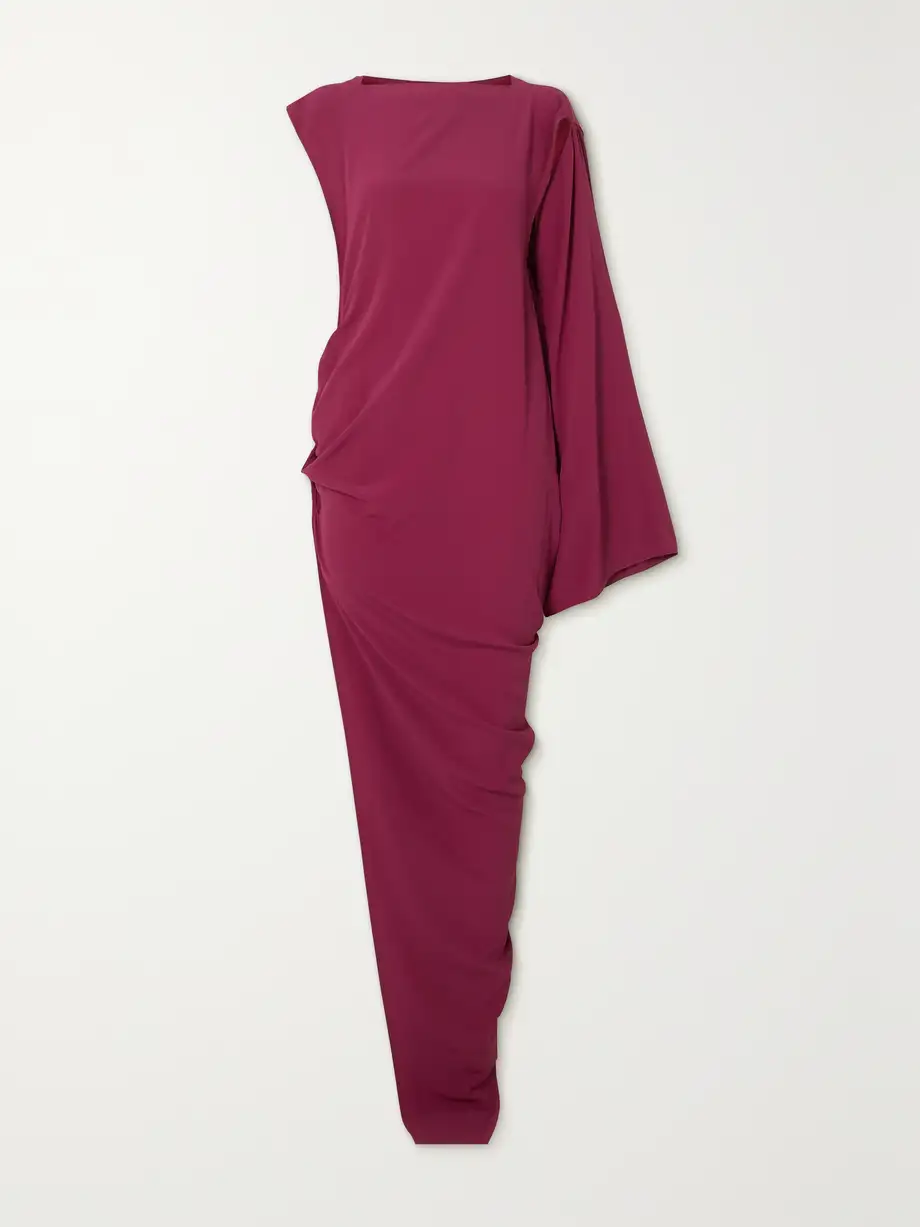 Rick Owens - Edfu One-sleeve Draped Crepe De Chine Gown - Pink Cover