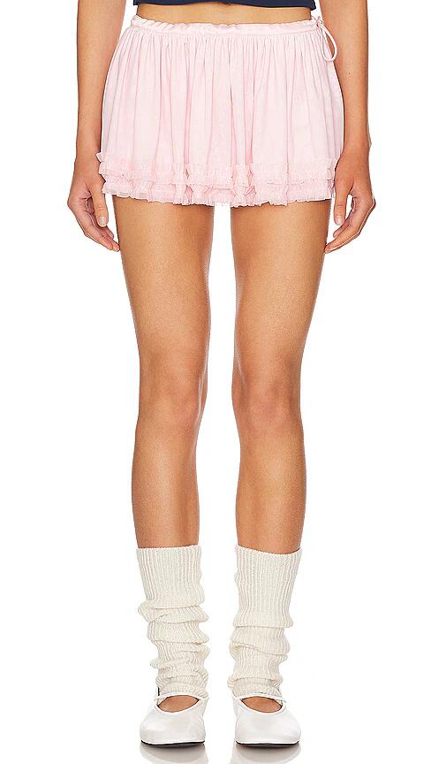 MORE TO COME Kassy Mini Skirt in Blush Cover