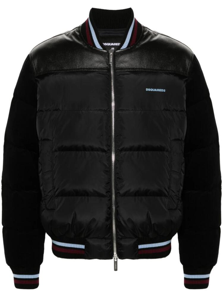 DSQUARED2 mixed puffer bomber - Black Cover